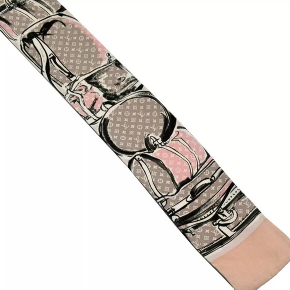 Auth LOUIS VUITTON Vuitton　Scarf Pink silk - Picture 4 of 9